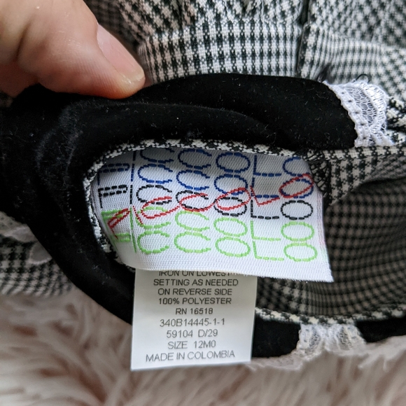 Piccolo Velvet-trimmed Pleated Check Dress Lacey Peter-pan Collar 12m - Picture 10 of 11